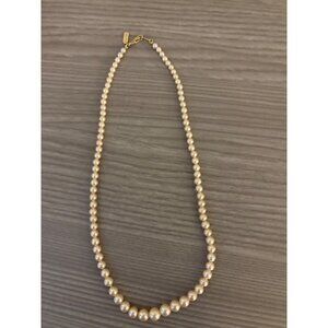 Marvella Faux Pearl Necklace With Gold-Tone Clasp & Tag Vintage Beaded Jewelry